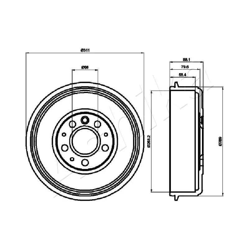 Tambour de frein ASHIKA 56-00-0914