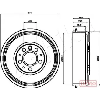 Tambour de frein ASHIKA 56-00-0914C