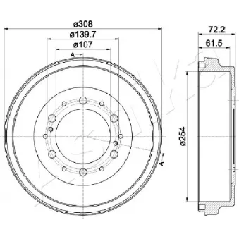 Tambour de frein ASHIKA 56-02-225