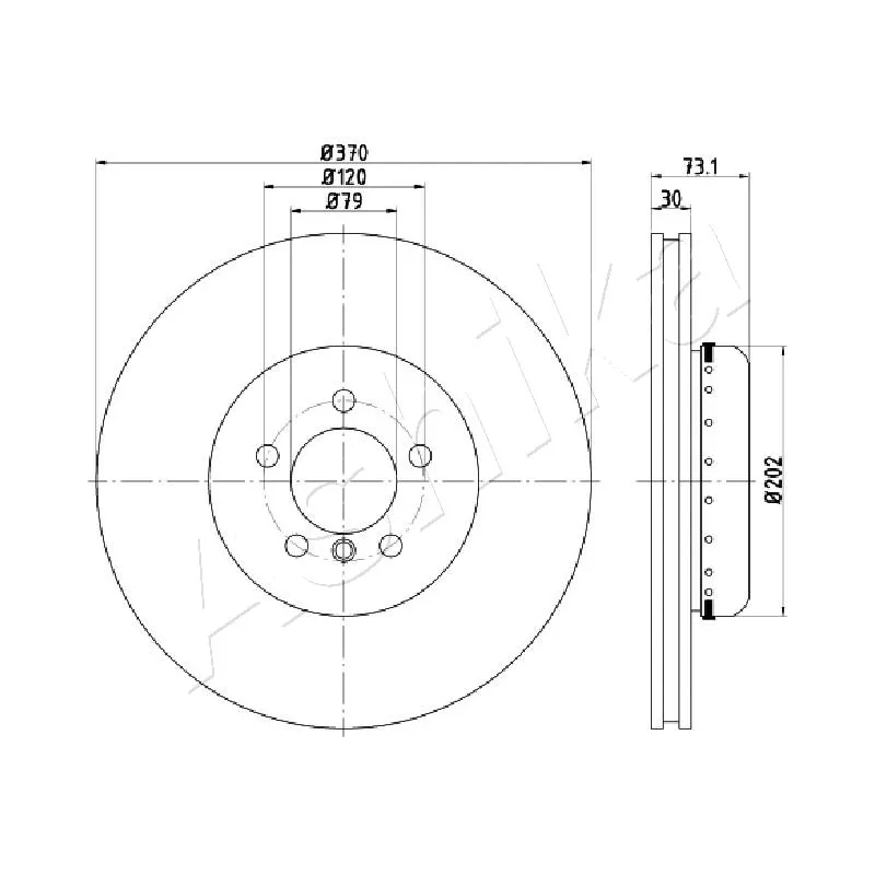 Jeu de 2 disques de frein avant ASHIKA 60-00-0116