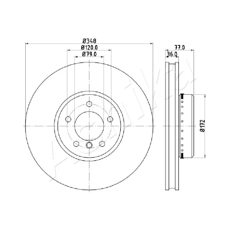 Jeu de 2 disques de frein avant ASHIKA 60-00-0157