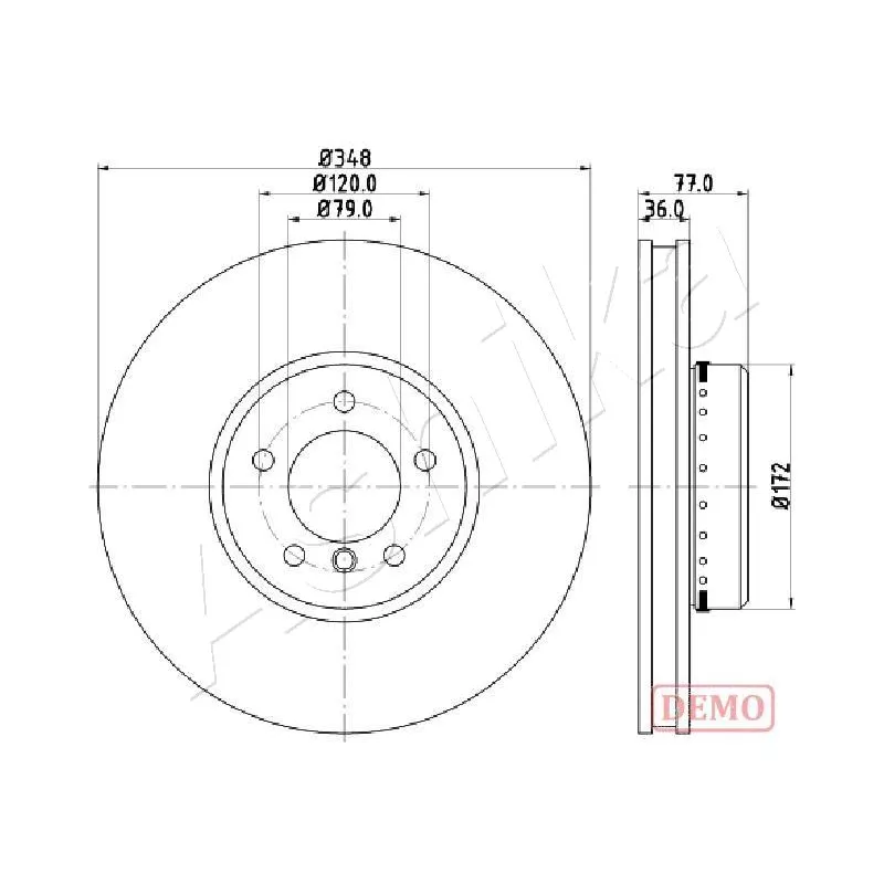 Jeu de 2 disques de frein avant ASHIKA 60-00-0157C