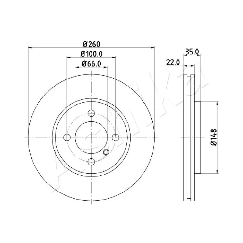 Jeu de 2 disques de frein avant ASHIKA 60-00-0158