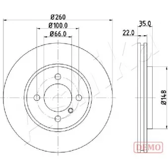 Jeu de 2 disques de frein avant ASHIKA 60-00-0158C