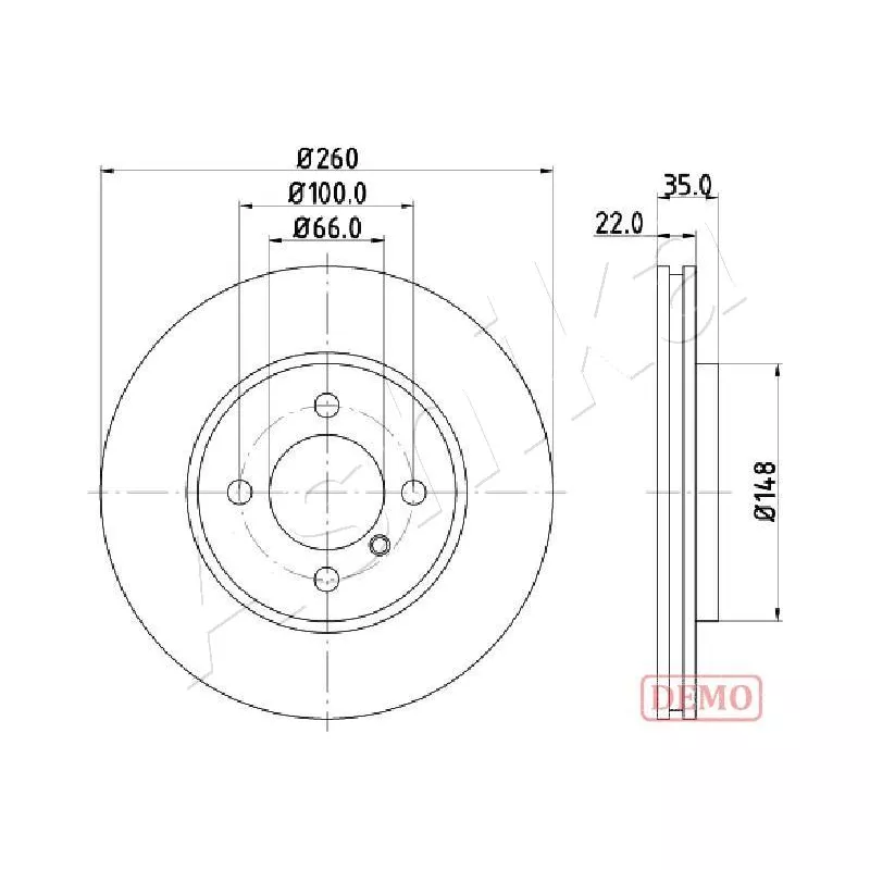 Jeu de 2 disques de frein avant ASHIKA 60-00-0158C