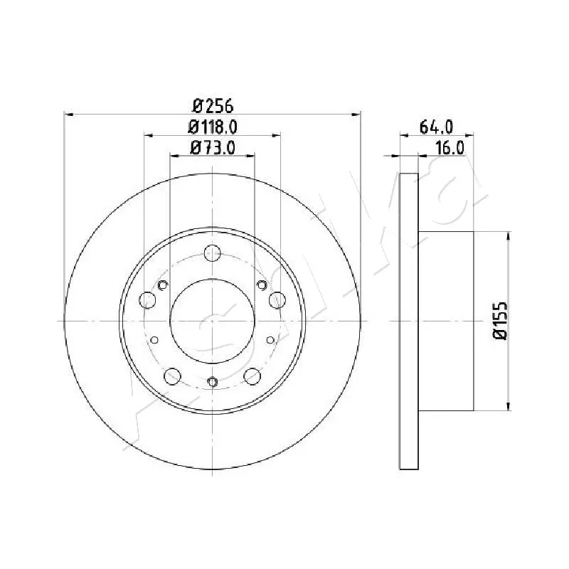 Jeu de 2 disques de frein avant ASHIKA 60-00-0267C