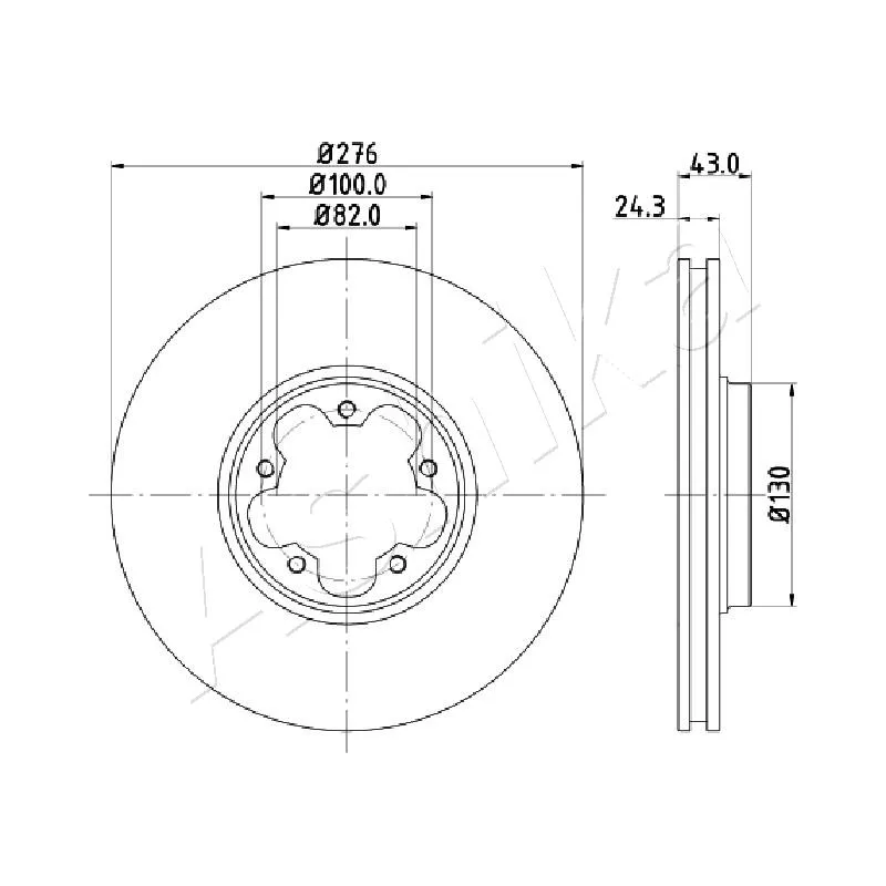 Jeu de 2 disques de frein avant ASHIKA 60-00-0356