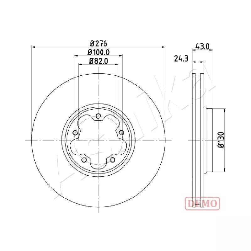 Jeu de 2 disques de frein avant ASHIKA 60-00-0356C