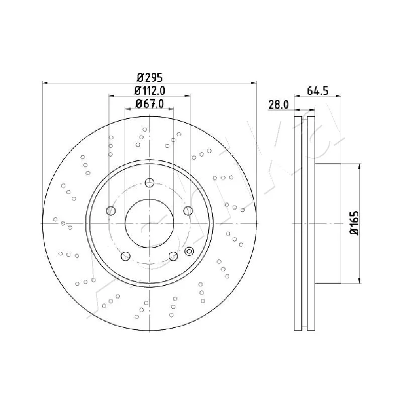 Jeu de 2 disques de frein avant ASHIKA 60-00-0519