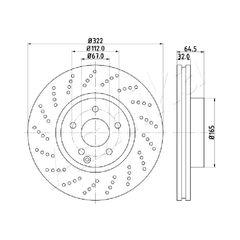 Jeu de 2 disques de frein avant ASHIKA 60-00-0520