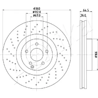 Jeu de 2 disques de frein avant ASHIKA 60-00-0527
