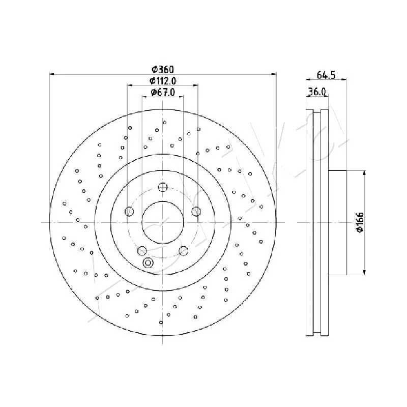 Jeu de 2 disques de frein avant ASHIKA 60-00-0527