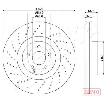 Jeu de 2 disques de frein avant ASHIKA 60-00-0527C