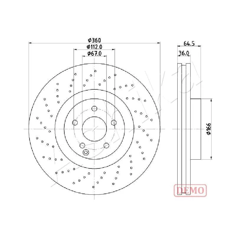 Jeu de 2 disques de frein avant ASHIKA 60-00-0527C