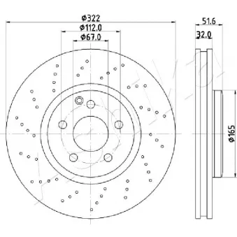Jeu de 2 disques de frein avant ASHIKA 60-00-0528