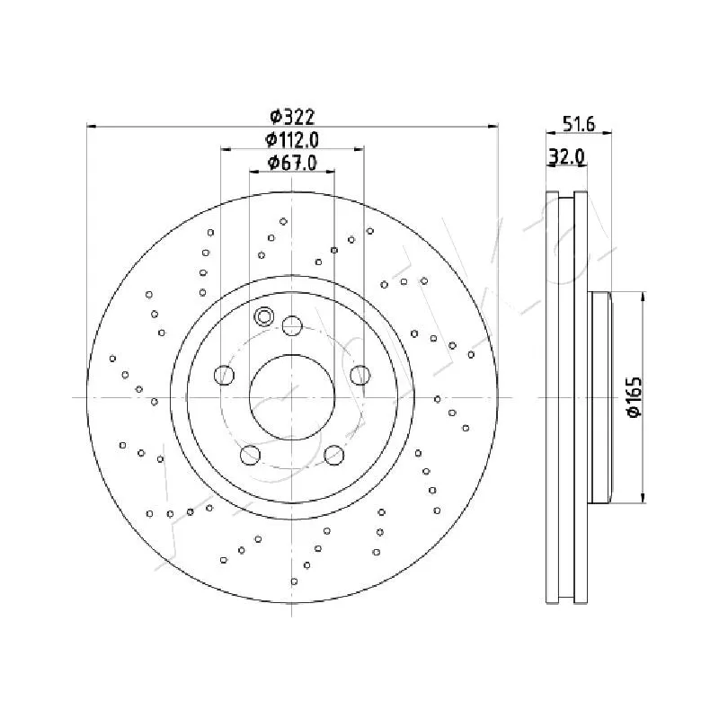 Jeu de 2 disques de frein avant ASHIKA 60-00-0528