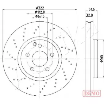 Jeu de 2 disques de frein avant ASHIKA 60-00-0528C