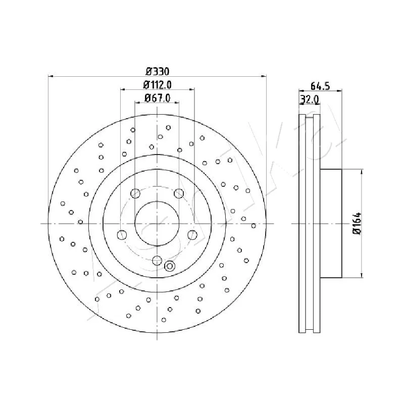 Jeu de 2 disques de frein avant ASHIKA 60-00-0541
