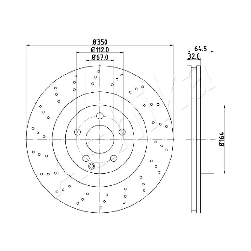 Jeu de 2 disques de frein avant ASHIKA 60-00-0543