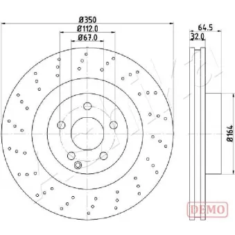 Jeu de 2 disques de frein avant ASHIKA 60-00-0543C