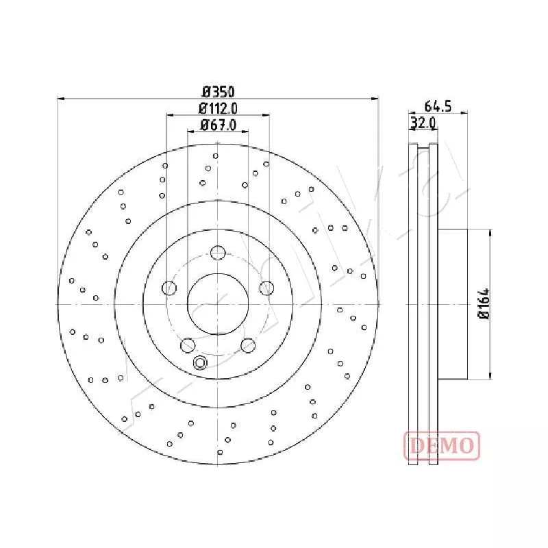 Jeu de 2 disques de frein avant ASHIKA 60-00-0543C