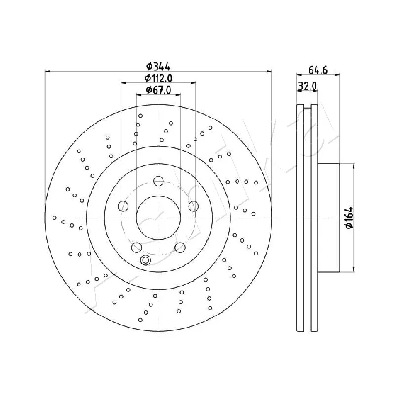 Jeu de 2 disques de frein avant ASHIKA 60-00-0558