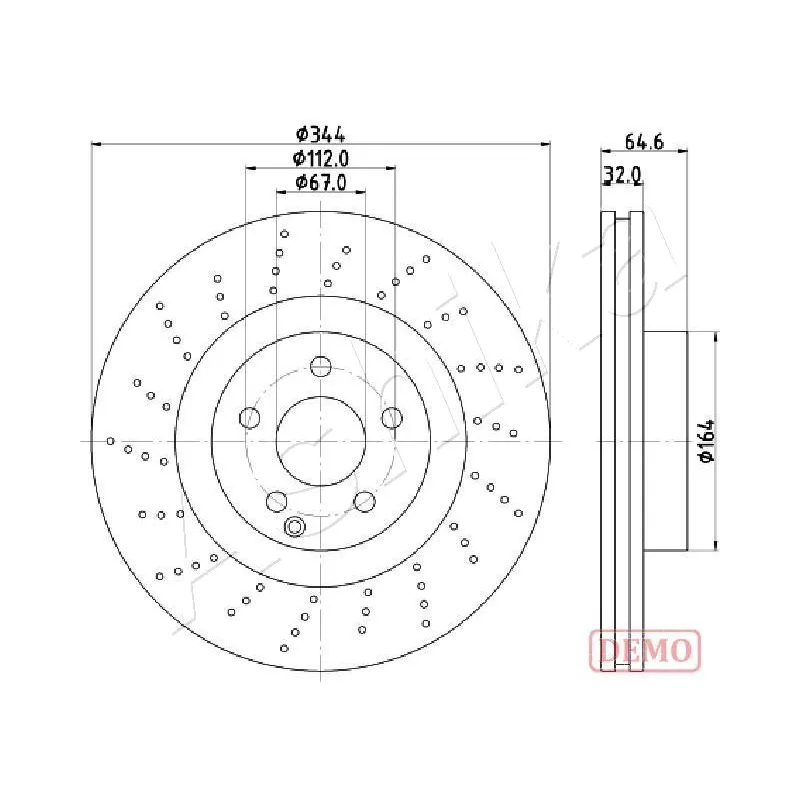 Jeu de 2 disques de frein avant ASHIKA 60-00-0558C