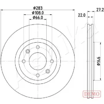 Jeu de 2 disques de frein avant ASHIKA 60-00-0626C