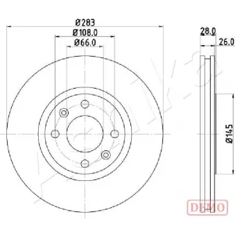 Jeu de 2 disques de frein avant ASHIKA 60-00-0627C