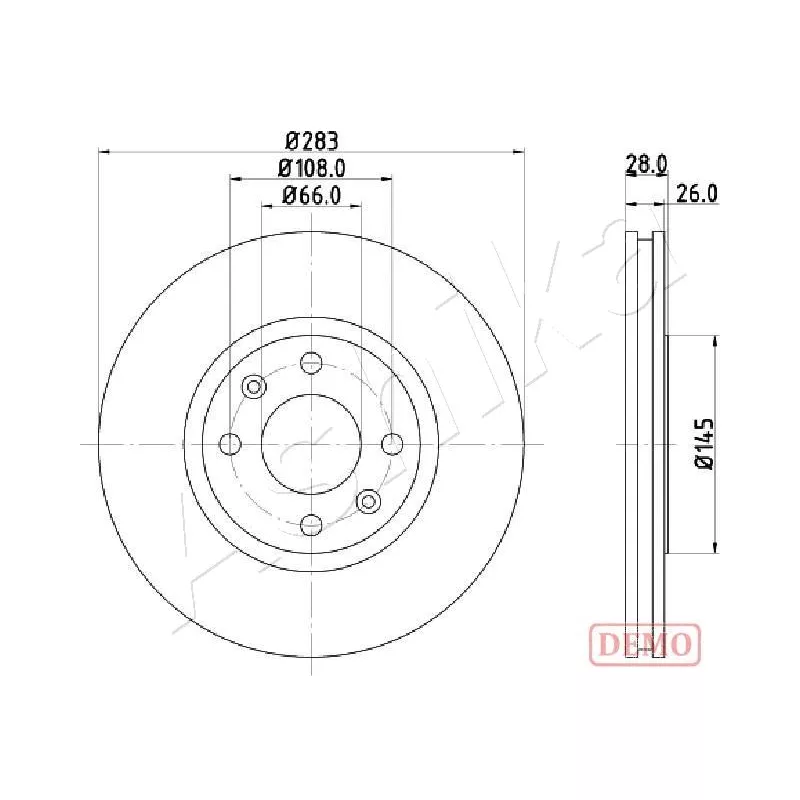 Jeu de 2 disques de frein avant ASHIKA 60-00-0627C