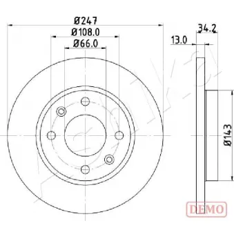 Jeu de 2 disques de frein avant ASHIKA 60-00-0630C