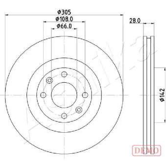 Jeu de 2 disques de frein avant ASHIKA 60-00-0631C