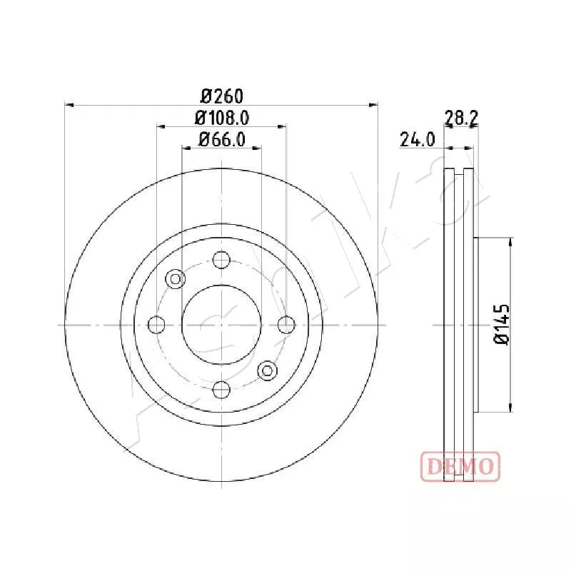 Jeu de 2 disques de frein avant ASHIKA 60-00-0632C