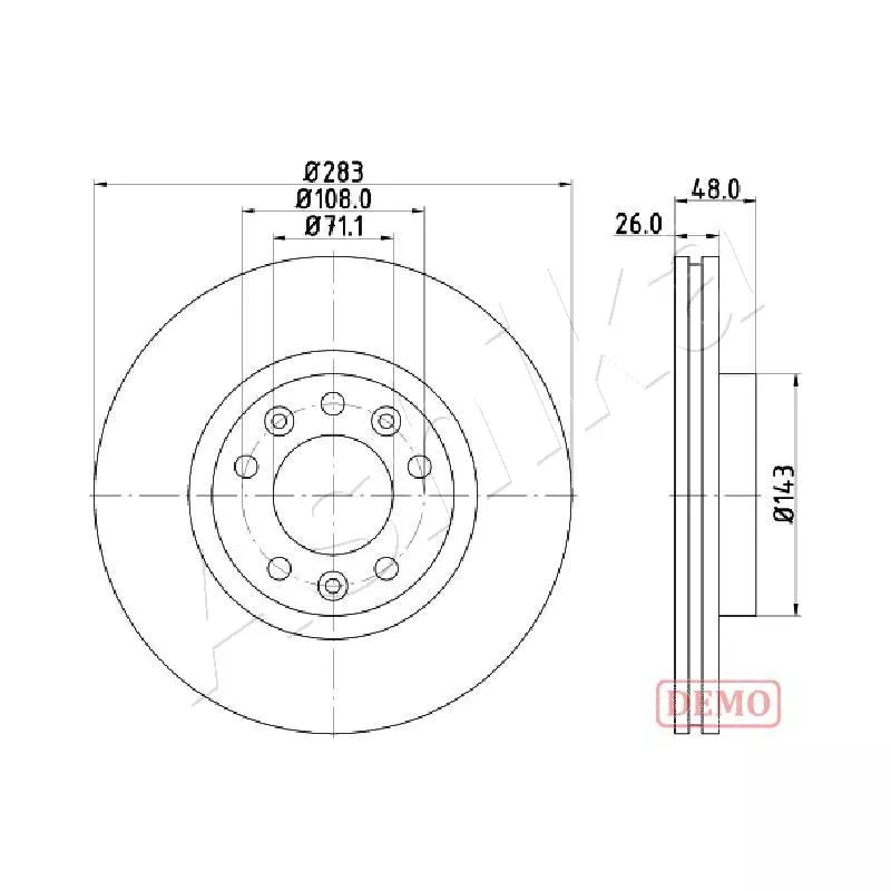 Jeu de 2 disques de frein avant ASHIKA 60-00-0634C