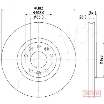 Jeu de 2 disques de frein avant ASHIKA 60-00-0635C