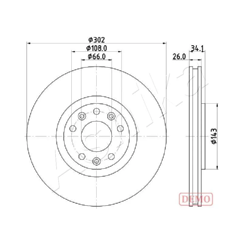 Jeu de 2 disques de frein avant ASHIKA 60-00-0635C