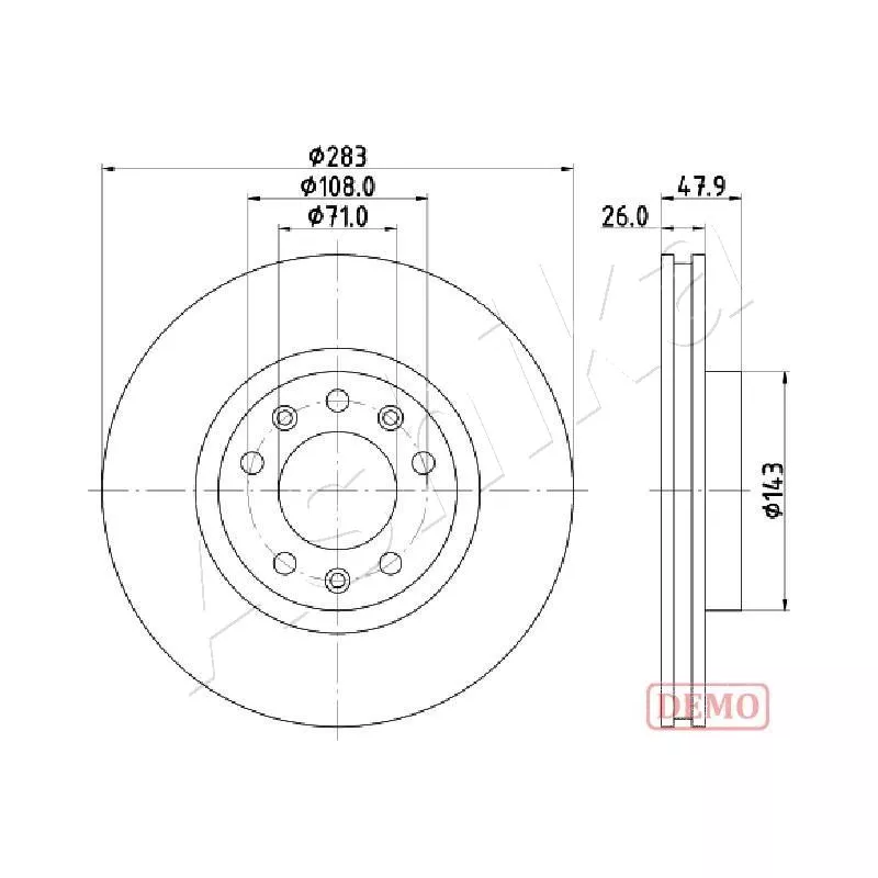 Jeu de 2 disques de frein avant ASHIKA 60-00-0637C