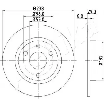 Jeu de 2 disques de frein avant ASHIKA 60-00-0639C