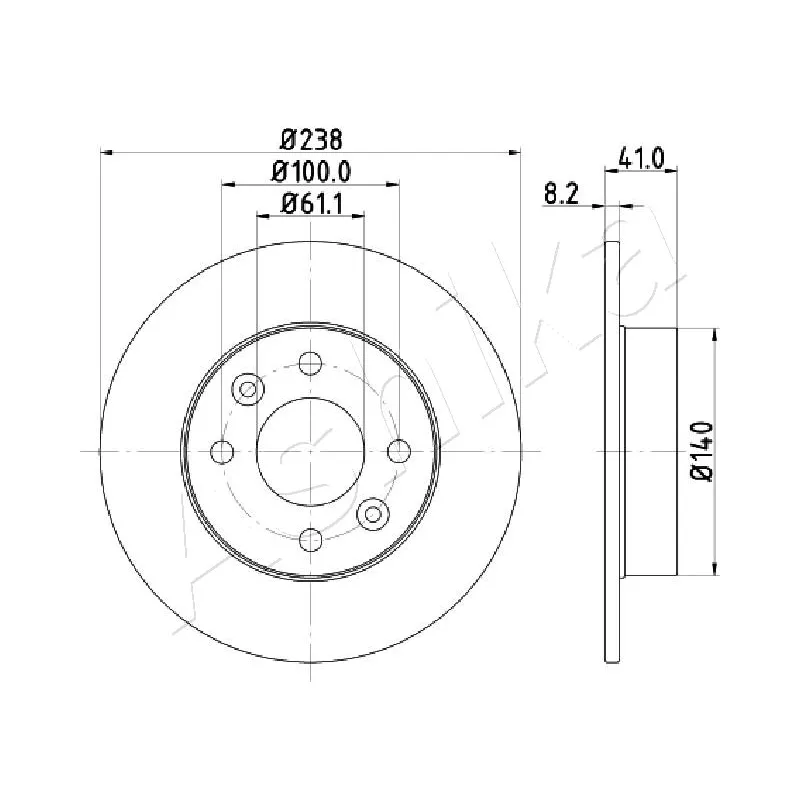 Jeu de 2 disques de frein avant ASHIKA 60-00-0700