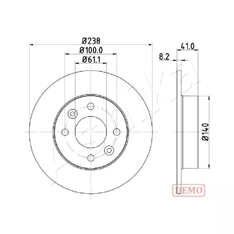 Jeu de 2 disques de frein avant ASHIKA 60-00-0700C