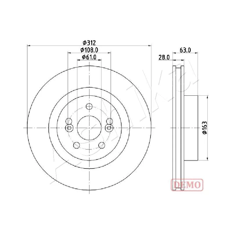 Jeu de 2 disques de frein avant ASHIKA 60-00-0701C