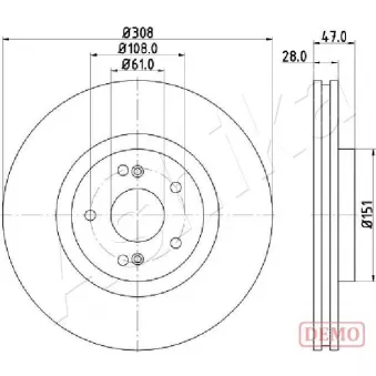 Jeu de 2 disques de frein avant ASHIKA 60-00-0703C