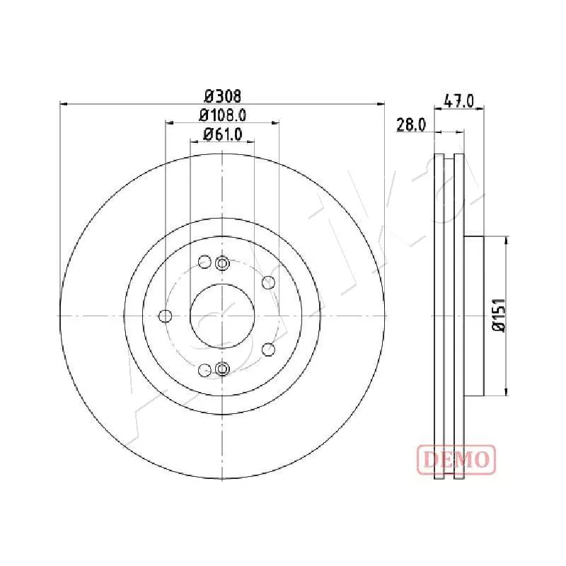 Jeu de 2 disques de frein avant ASHIKA 60-00-0703C