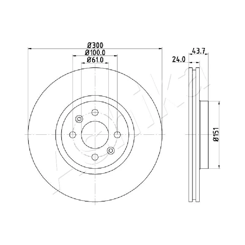 Jeu de 2 disques de frein avant ASHIKA 60-00-0705