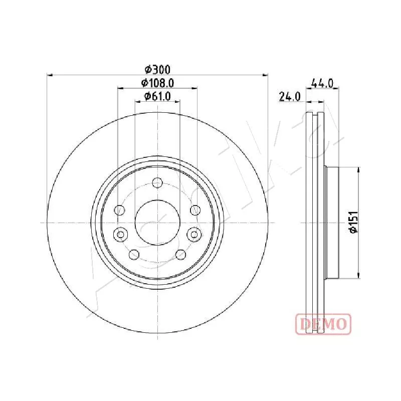 Jeu de 2 disques de frein avant ASHIKA 60-00-0706C