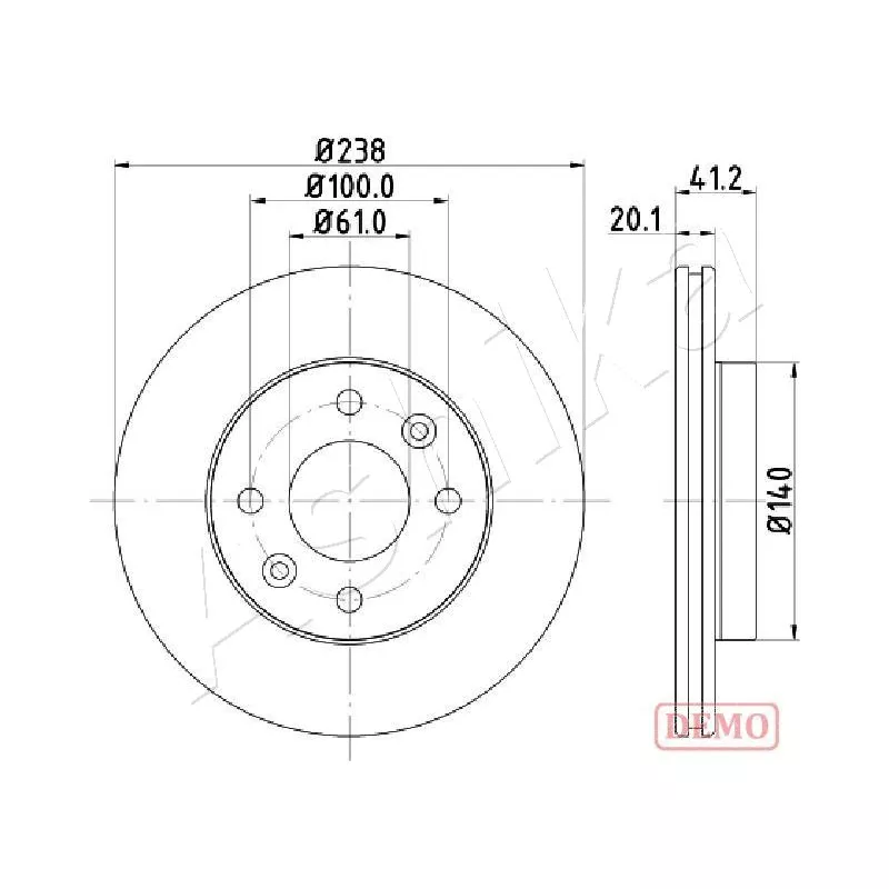 Jeu de 2 disques de frein avant ASHIKA 60-00-0708C