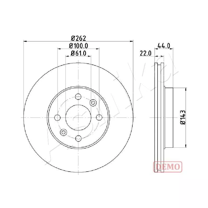 Jeu de 2 disques de frein avant ASHIKA 60-00-0709C