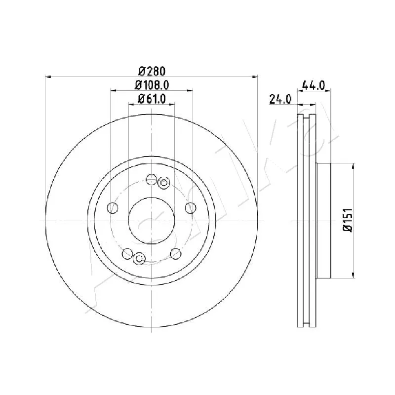 Jeu de 2 disques de frein avant ASHIKA 60-00-0710