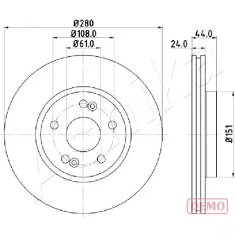 Jeu de 2 disques de frein avant ASHIKA 60-00-0710C