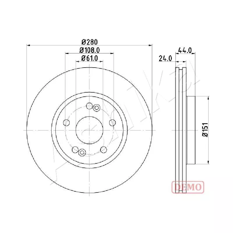 Jeu de 2 disques de frein avant ASHIKA 60-00-0710C